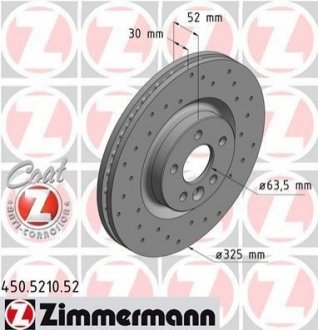 Гальмівний диск Zimmermann 450.5210.52 (фото 1)