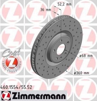 Гальмівний диск Zimmermann 460.1554.52