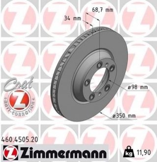 Гальмівний диск Zimmermann 460.4505.20 (фото 1)
