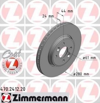 Гальмівний диск Zimmermann 470.2412.20 (фото 1)