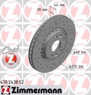 Тормозные диски sport передние Zimmermann 470243852 (фото 1)