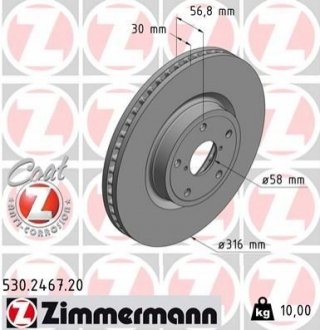 Тормозной диск Zimmermann 530.2467.20 (фото 1)