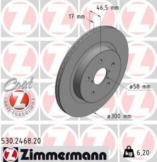 Гальмівний диск Zimmermann 530.2468.20