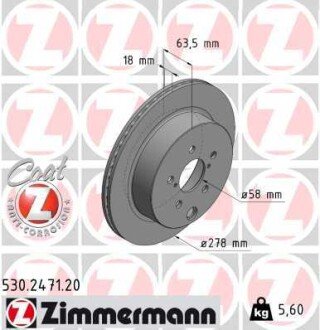 Диск гальмівний Zimmermann 530.2471.20