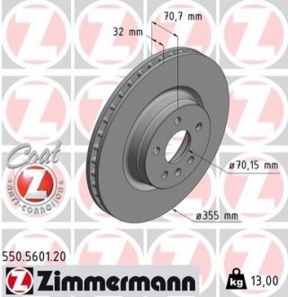 Тормозные диски передние Zimmermann 550560120