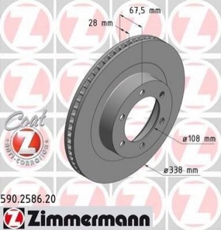 Гальмівний диск Zimmermann 590.2586.20 (фото 1)