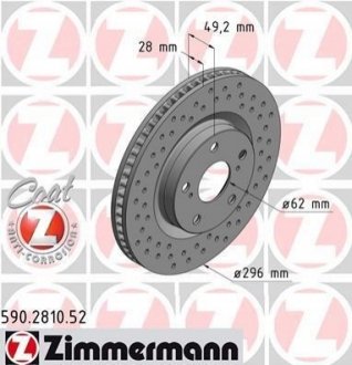 Гальмівний диск Zimmermann 590.2810.52