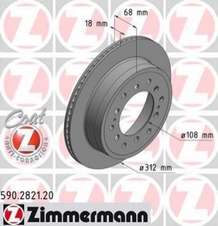 Гальмівний диск Zimmermann 590.2821.20 (фото 1)