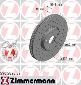 Гальмівний диск Zimmermann 590.2823.52 (фото 1)