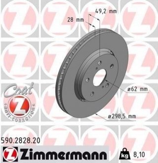 Гальмівні диски передні Zimmermann 590282820
