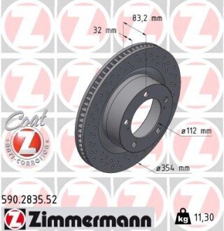 Тормозной диск BLACK Z Zimmermann 590283552