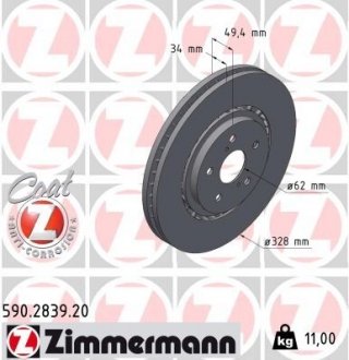 Тормозные диски coat z Zimmermann 590283920 (фото 1)