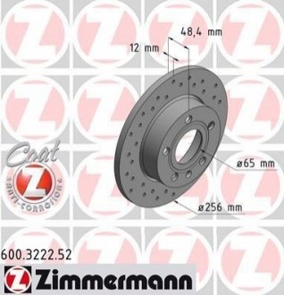 Гальмівний диск Zimmermann 600.3222.52