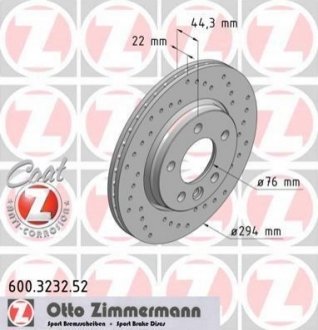 Тормозной диск Zimmermann 600.3232.52