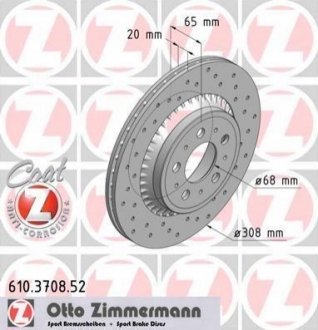 Тормозной диск Zimmermann 610.3708.52
