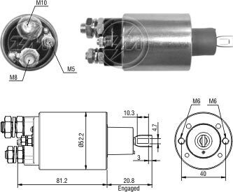 Втягивающее реле стартера ZM ZM1485