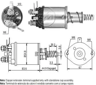 Втягивающее реле стартера ZM ZM1615