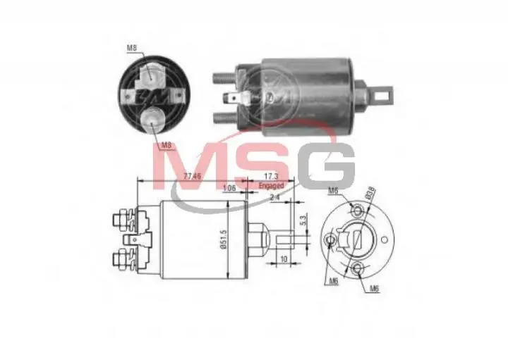 Фото 1 - Втягивающее реле стартера ZM ZM1691 Втягивающее реле стартера ZM ZM1691 (фото 1)
