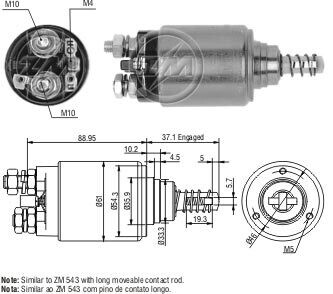 Втягуюче реле стартера ZM ZM1731 (фото 1)