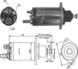 Втягивающее реле 12v, dr, 10453950, mb truc ks, cg333849 ZM ZM1817 (фото 1)