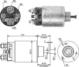 Реле стартера, що втягує ZM ZM1860