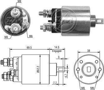 Втягивающее реле стартера ZM ZM2484