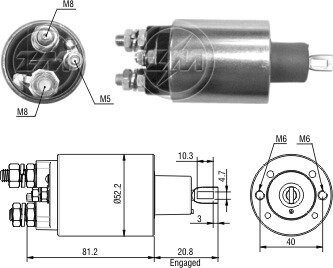 Втягивающее реле стартера ZM ZM2485