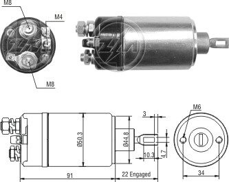 Втягивающее реле стартера ZM ZM2629