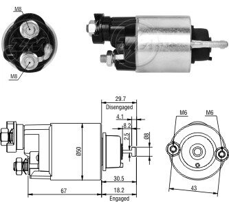 Втягуюче реле стартера ZM ZM2705 (фото 1)