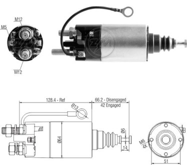 Реле стартера, що втягує ZM ZM2842