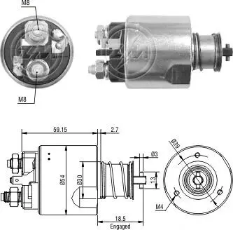 Втягивающее реле стартера ZM ZM3491