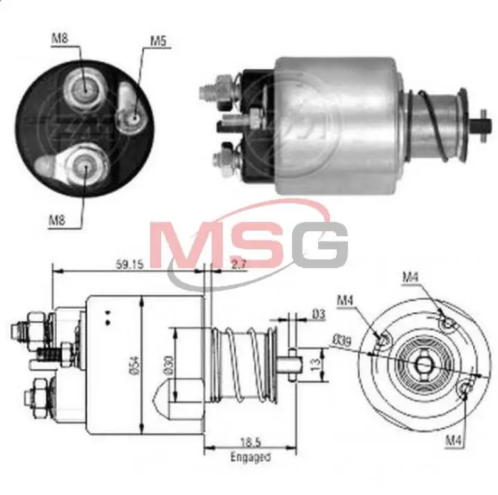 Фото 1 - Втягивающее реле стартера ZM ZM3492 Втягивающее реле стартера ZM ZM3492 (фото 1)