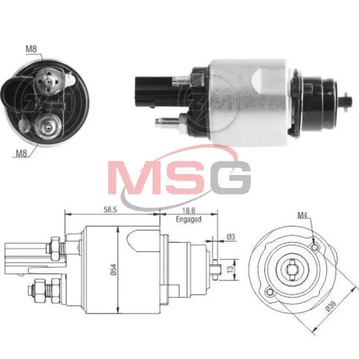 Фото 1 - Втягивающее реле стартера ZM ZM3498 Втягивающее реле стартера ZM ZM3498 (фото 1)