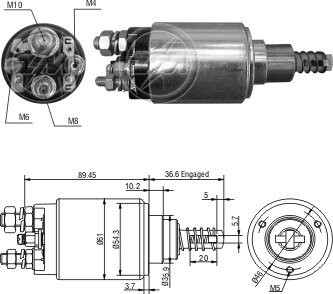 Втягуюче реле 12v, bo 0331402106, cg1383 13 (до 0001369...) ZM ZM3640