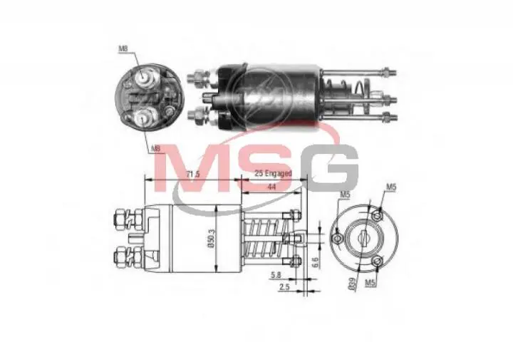 Фото 1 - Втягуюче реле стартера ZM ZM3651 Втягуюче реле стартера ZM ZM3651 (фото 1)