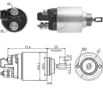 Втягивающее реле стартера ZM ZM382