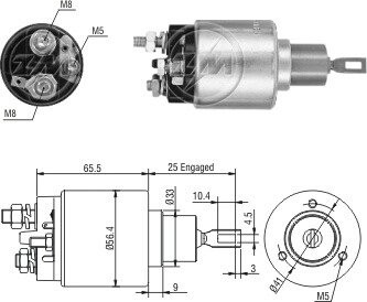 Втягивающее реле стартера ZM ZM3973