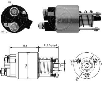 Втягивающее реле стартера ZM ZM397