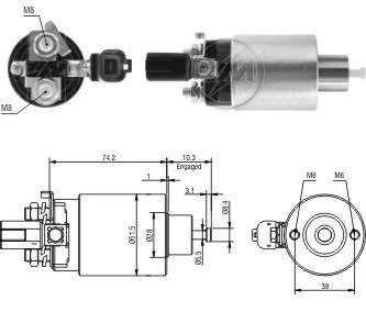 Втяг. реле mi, 12v, m0t60181, nissan pat hfinder ZM ZM4695