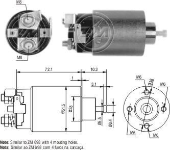 Втягивающее реле стартера ZM ZM4698