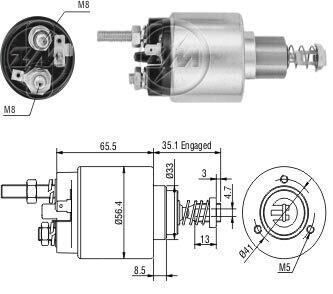 Втягивающее реле стартера ZM ZM476