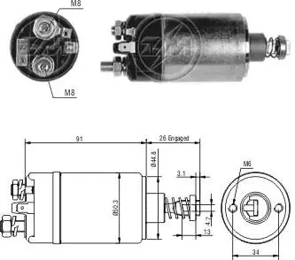 Втягивающее реле стартера ZM ZM527