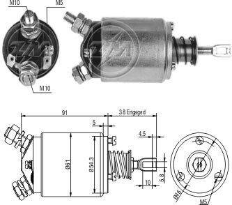 Втягивающее реле стартера ZM ZM533 (фото 1)