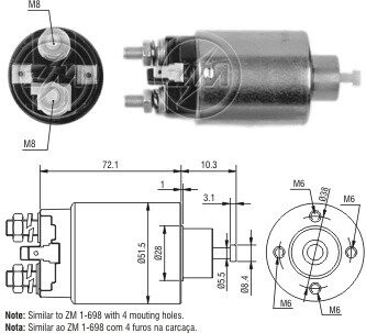 Втягивающее реле стартера ZM ZM5698