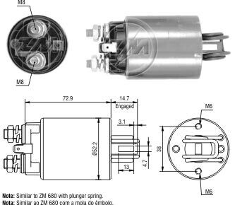 Втягивающее реле стартера ZM ZM581