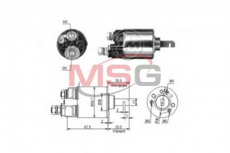 Втягивающее реле стартера ZM ZM602