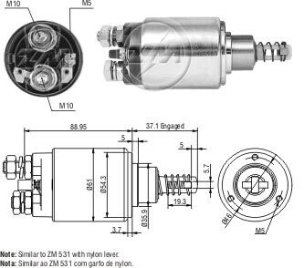 Втягивающее реле стартера ZM ZM631