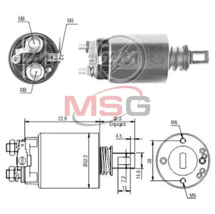 Фото 1 - Втягивающее реле стартера ZM ZM686 Втягивающее реле стартера ZM ZM686 (фото 1)