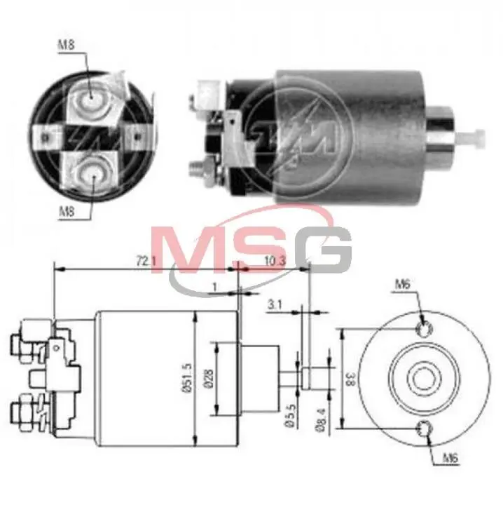 Фото 1 - Реле стартера, що втягує ZM ZM698 Реле стартера, що втягує ZM ZM698 (фото 1)