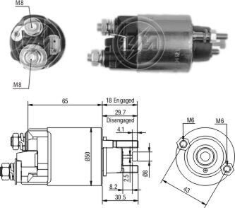 Втягивающее реле стартера ZM ZM708